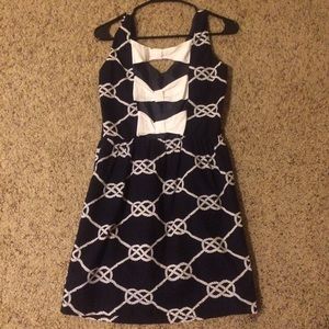 Adorable navy and white nautical dress w/ bows